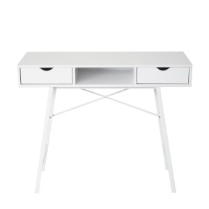 Mesa para Ordenador NILSA, 100x40x80 cm, color Roble y Blanco