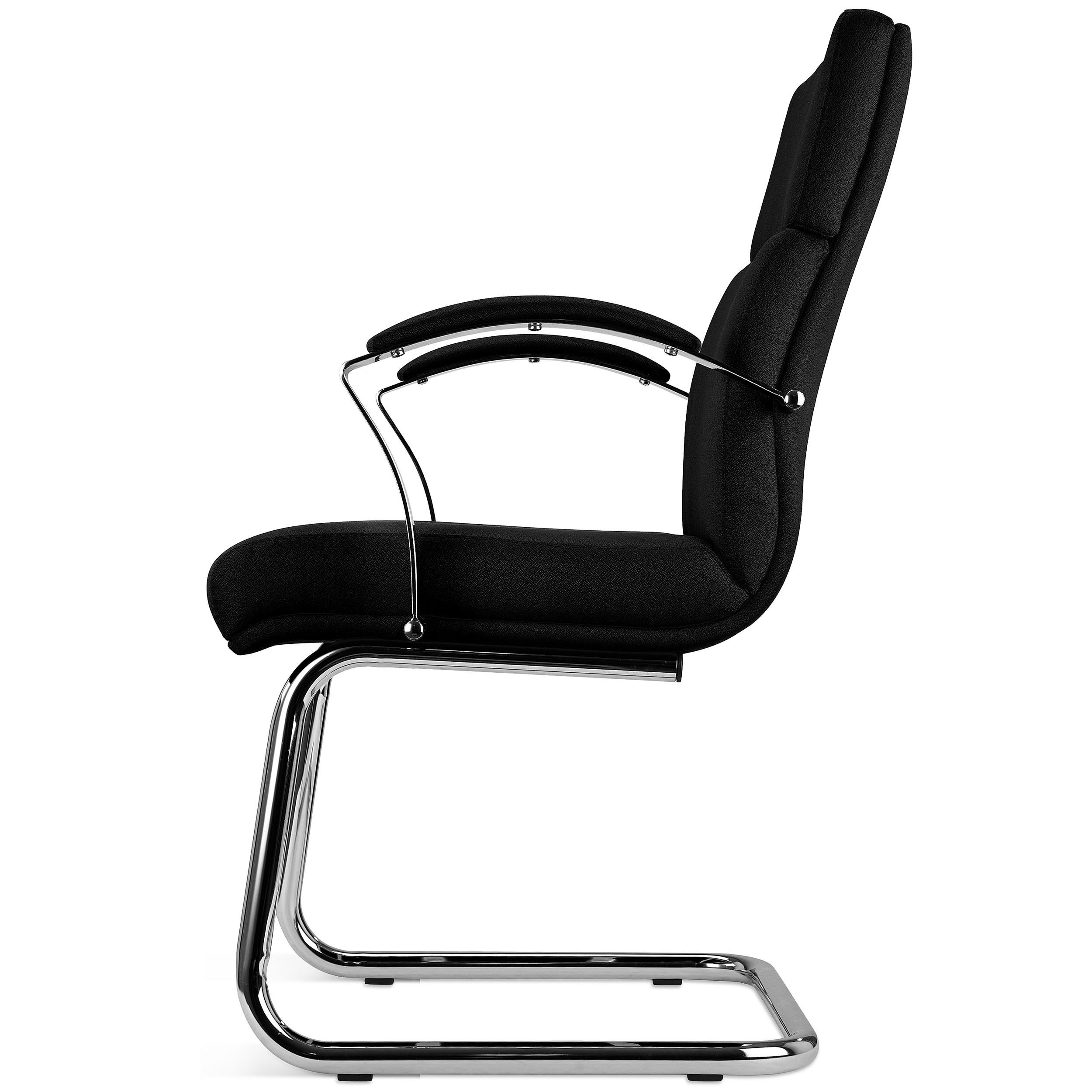 Silla de Confidente RABAT, en Tela color Negro, Gran Calidad y Diseño