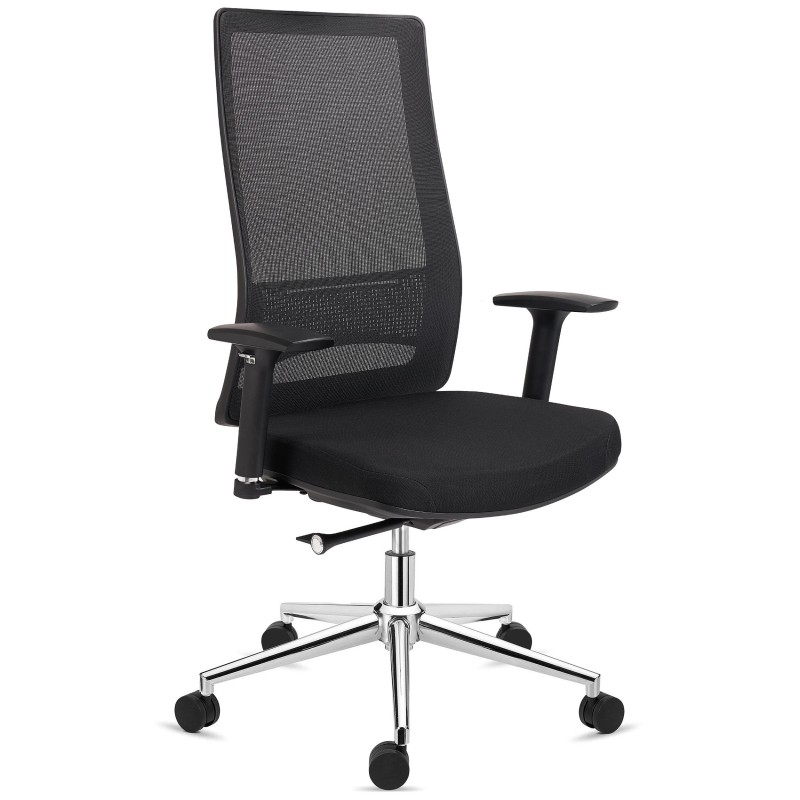 Silla de Oficina Ergonómica SANTOS, uso profesional 8h, negro