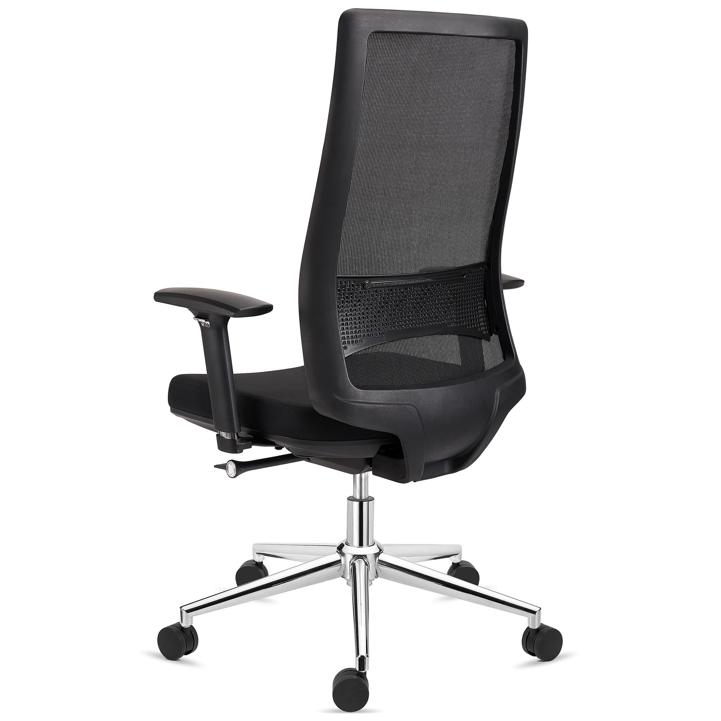 Silla Ergonómica SANTOS, Uso Profesional 8h, Elegante Diseño, En Negro