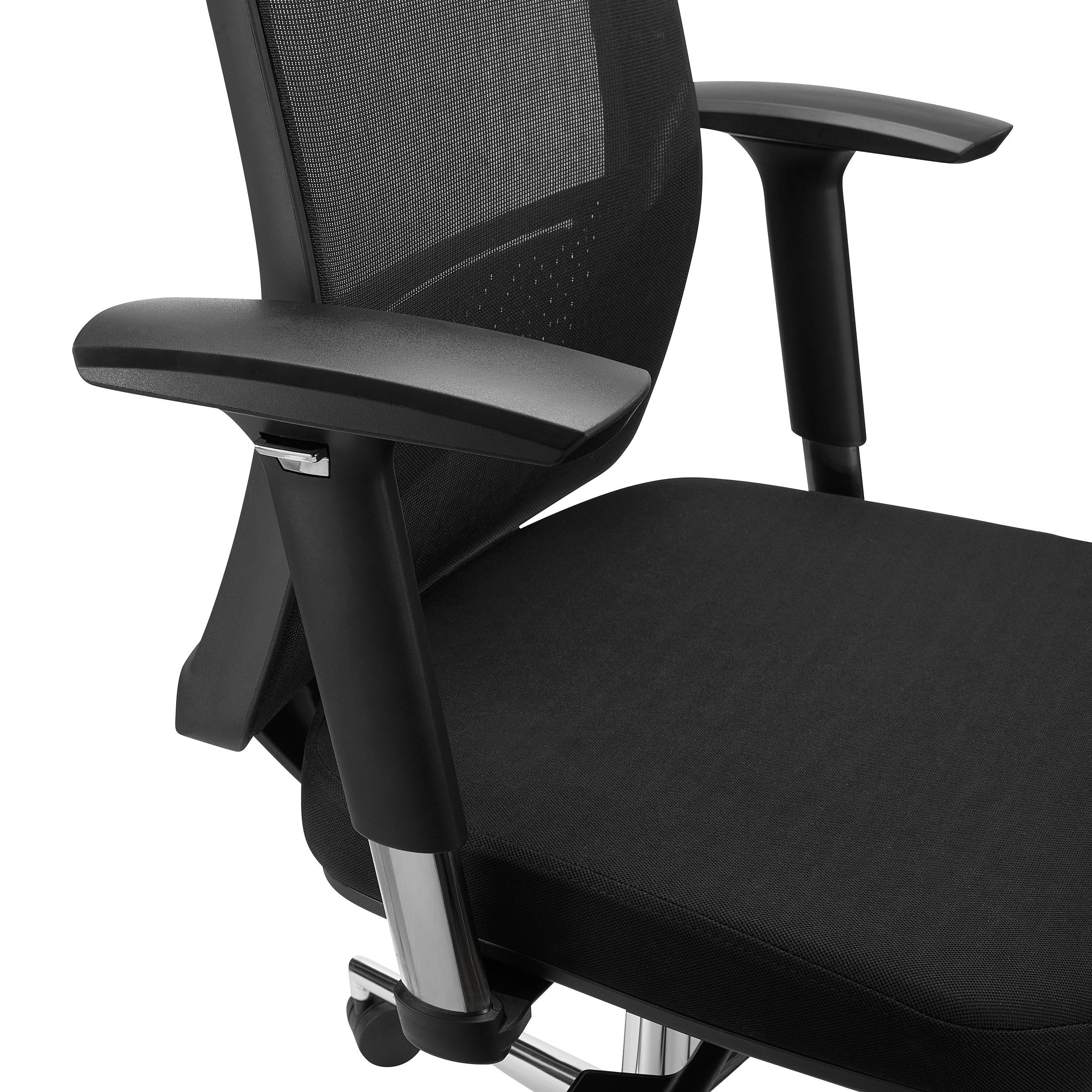 Silla Ergonómica SANTOS, Uso Profesional 8h, Elegante Diseño, En Negro