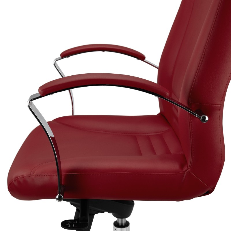 Sillón de Oficina CANCUN, En Piel Natural, Color Negro