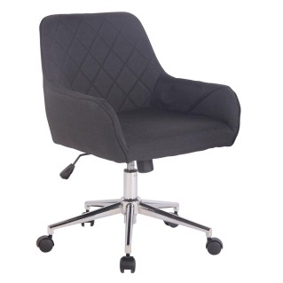 Silla de Oficina DARRY, en Piel con Costuras, Negro