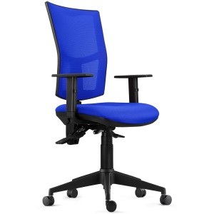 Silla Ergonómica ATLANTA, tela y malla negra