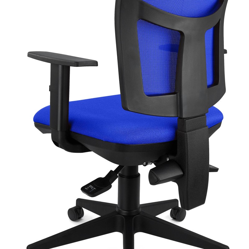 Silla Ergonómica ATLANTA, tela y malla negra