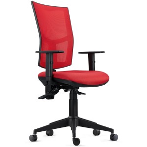 Silla Ergonómica ATLANTA, tela y malla negra