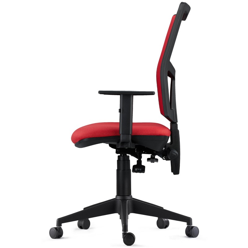 Silla Ergonómica ATLANTA, tela y malla negra