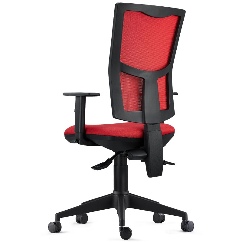 Silla Ergonómica ATLANTA, tela y malla negra