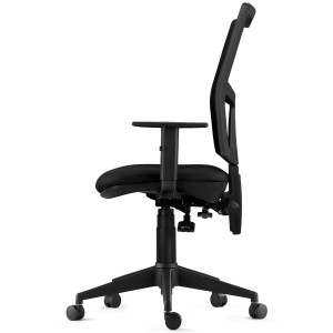 Silla Ergonómica ATLANTA, tela y malla negra