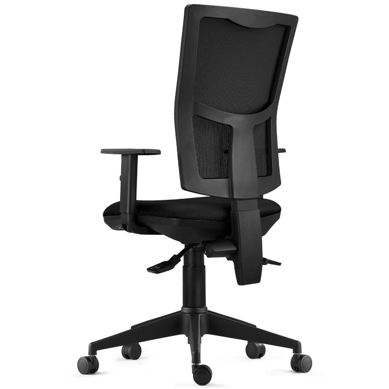 Silla Ergonómica ATLANTA, tela y malla negra