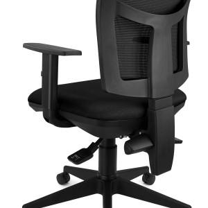 Silla Ergonómica ATLANTA, tela y malla negra