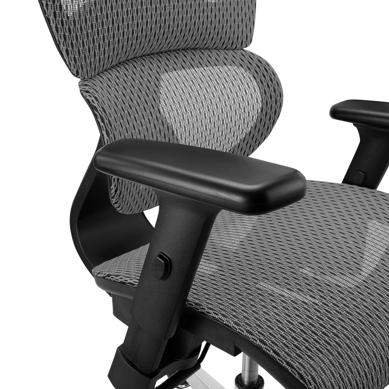 Silla ergonómica VICTORY, totalmente ajustable, malla negra