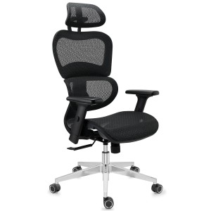 Silla ergonómica VICTORY, totalmente ajustable, malla negra