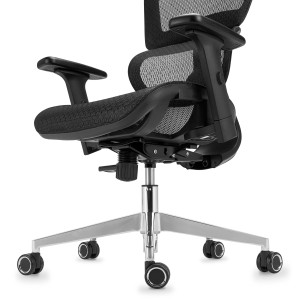 Silla ergonómica VICTORY, totalmente ajustable, malla negra