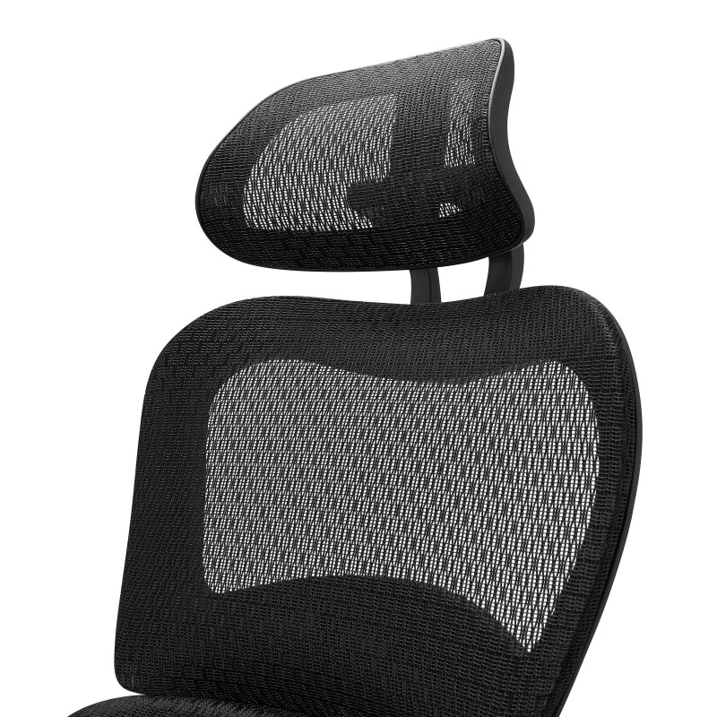 Silla ergonómica VICTORY, totalmente ajustable, malla negra