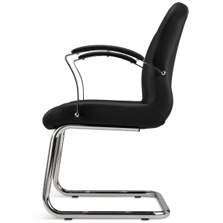 Silla de Confidente CANCUN, En Piel, Color Negro 2