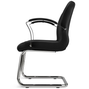Silla de Confidente CANCUN, En Piel, Color Negro