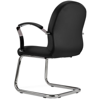 Silla de Confidente CANCUN, En Piel, Color Negro 2