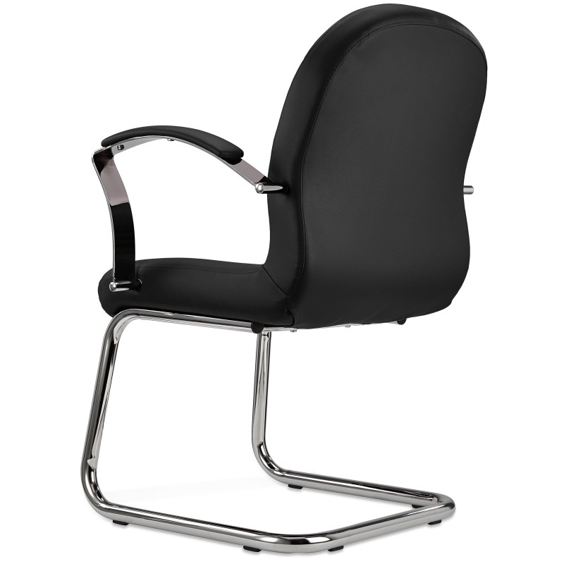 Silla de Confidente CANCUN, En Piel, Color Negro