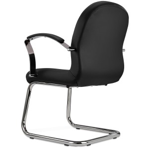 Silla de Confidente CANCUN, En Piel, Color Negro