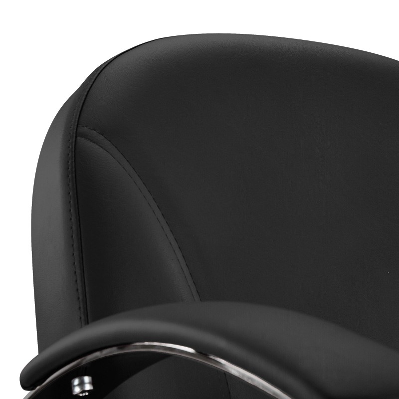 Silla de Confidente CANCUN, En Piel, Color Negro
