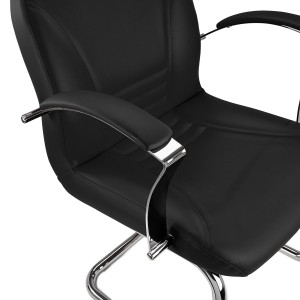 Silla de Confidente CANCUN, En Piel, Color Negro