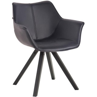 Silla de Confidente TULIP PIEL, Diseño Exclusivo, Color Negro