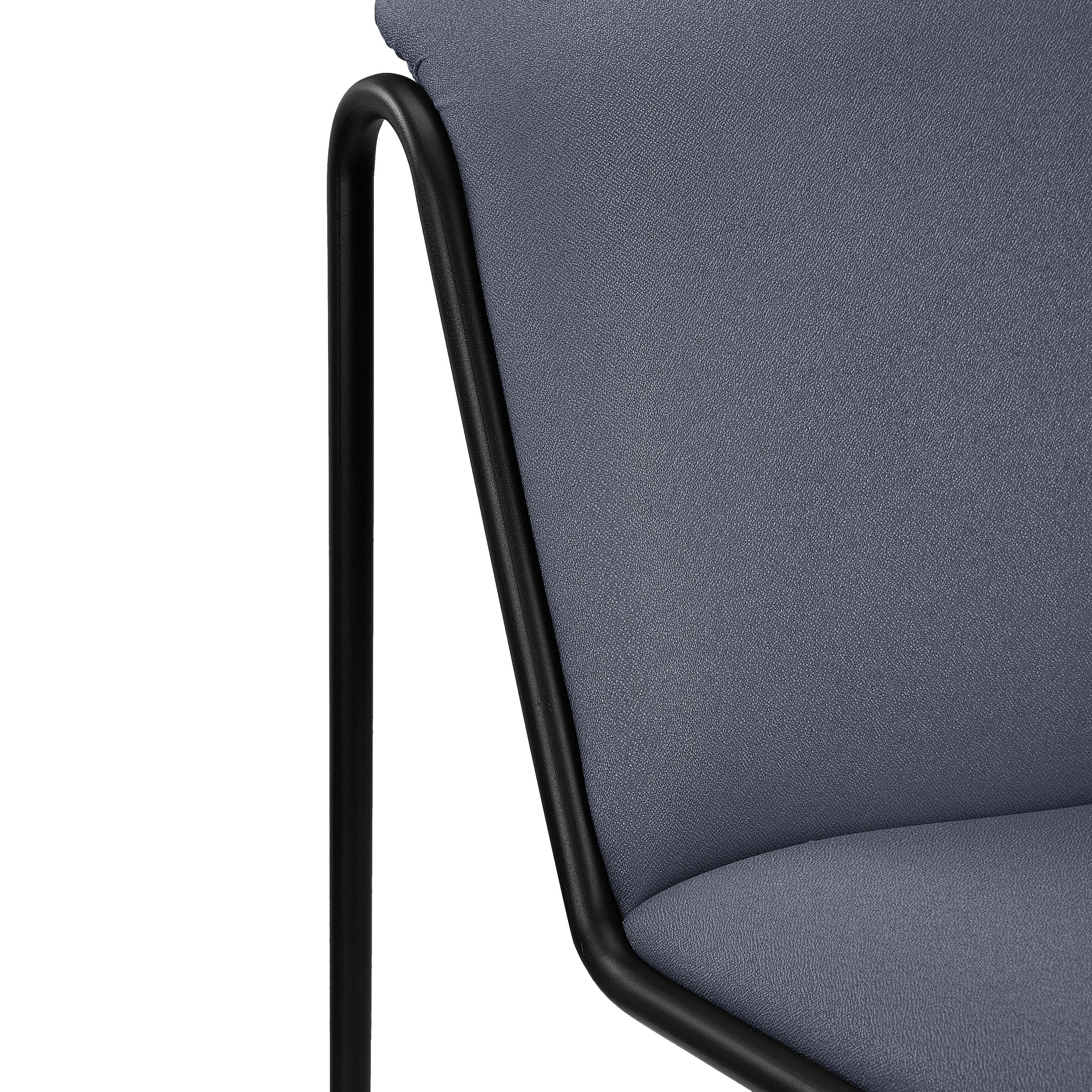 Silla de Confidente LIMA, Exclusivo Diseño, Estructura Metálica, en Tela Negra