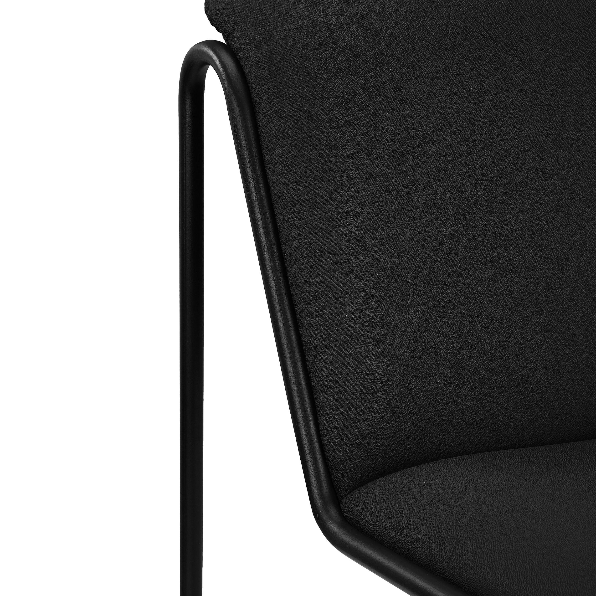 Silla de Confidente LIMA, Exclusivo Diseño, Estructura Metálica, en Tela Negra