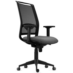 Silla Ergonómica NEPTUNO en Malla y Tela Negra