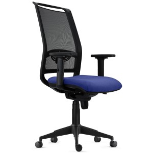 Silla Ergonómica NEPTUNO en Malla y Tela Negra
