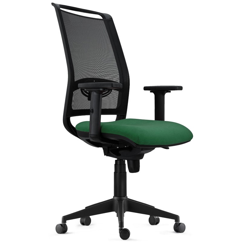 Silla Ergonómica NEPTUNO en Malla y Tela Negra