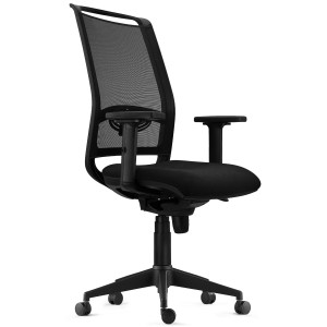 Silla Ergonómica NEPTUNO en Malla y Tela Negra