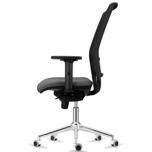 Silla Ergonómica NEPTUNO, Base Metálica, en Malla y Tela Negra