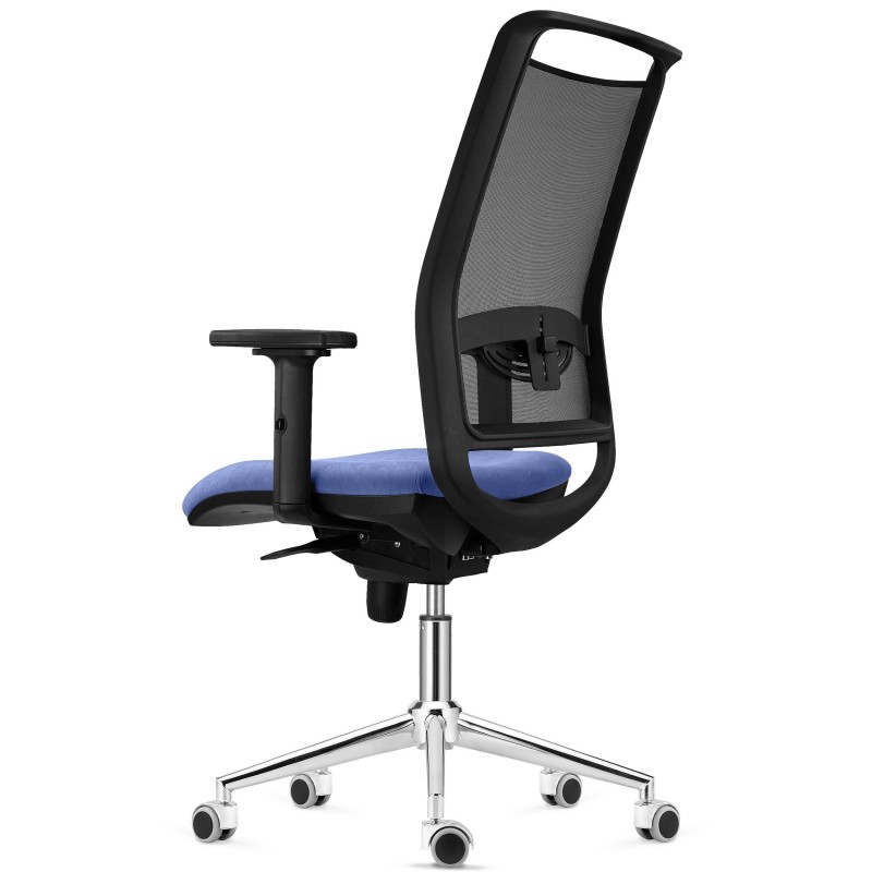 Silla Ergonómica NEPTUNO, Base Metálica, en Malla y Tela Negra