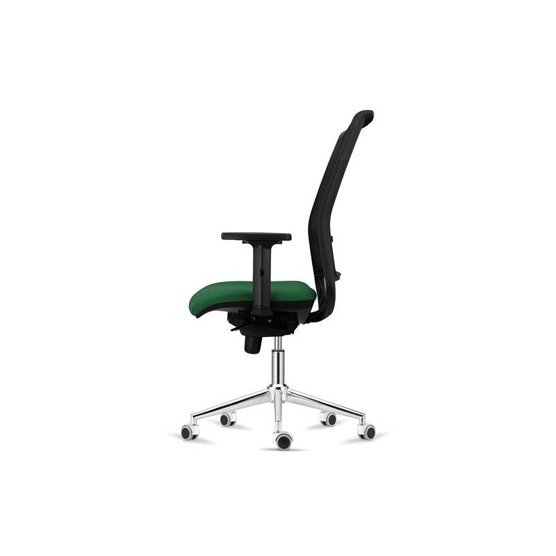 Silla Ergonómica NEPTUNO, Base Metálica, en Malla y Tela Negra