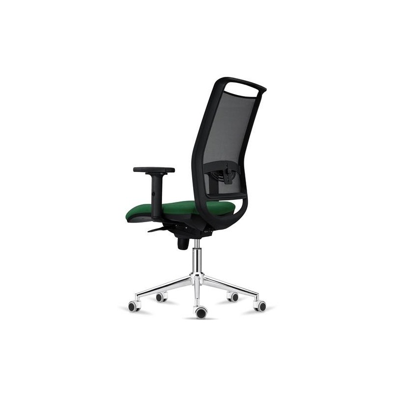 Silla Ergonómica NEPTUNO, Base Metálica, en Malla y Tela Negra