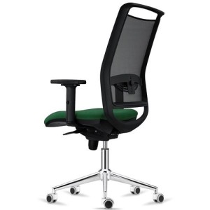 Silla Ergonómica NEPTUNO, Base Metálica, en Malla y Tela Negra