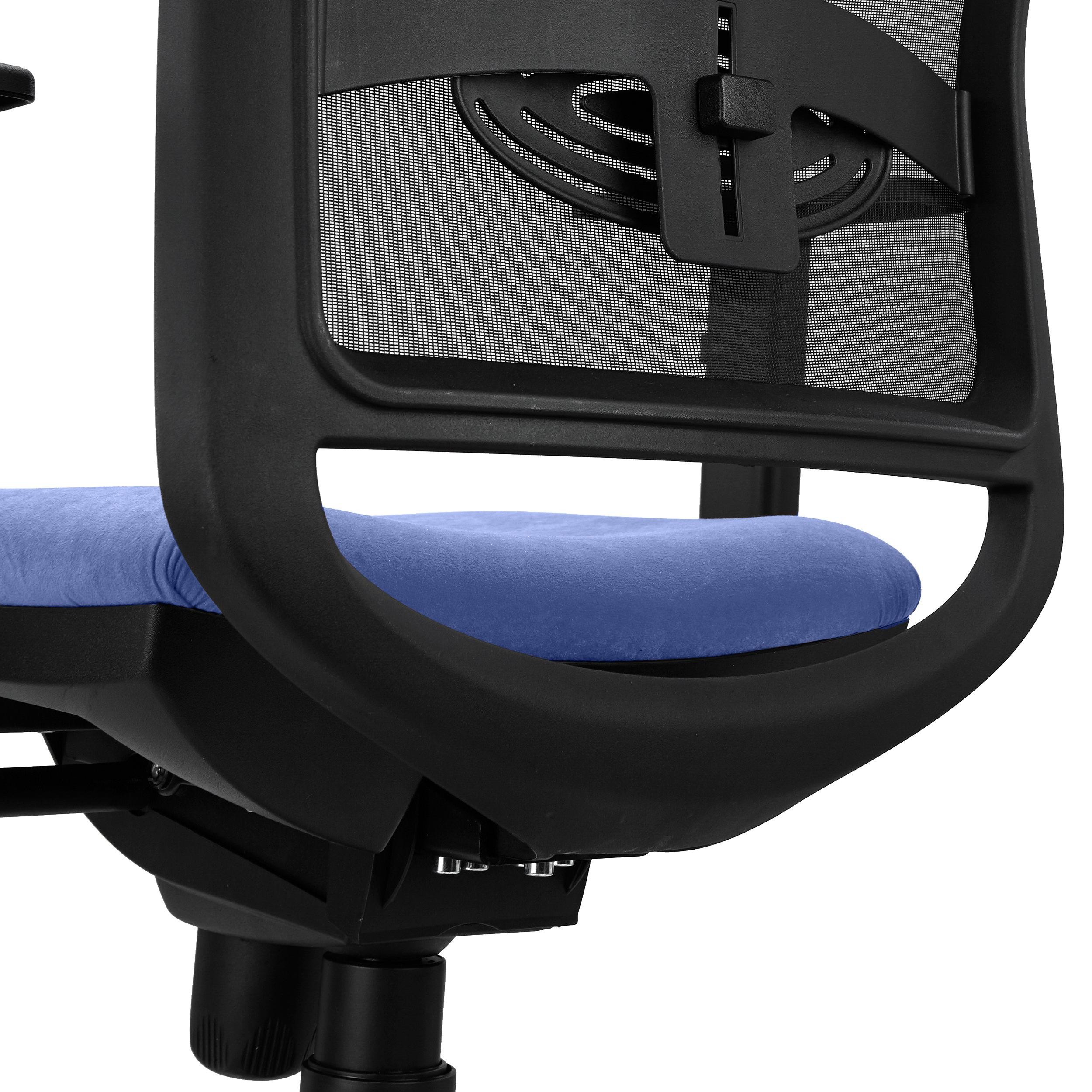 Silla Ergonómica NEPTUNO, Reposacabezas, Soporte Lumbar, Uso 8 Horas, en Malla Negra y Tela Negra
