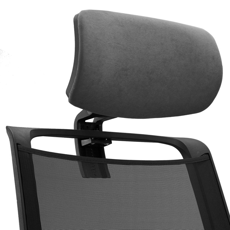 Silla Ergonómica NEPTUNO, Reposacabezas, en Malla y Tela Negra