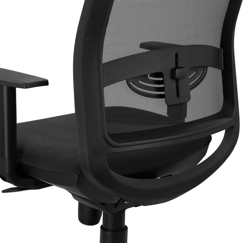 Silla Ergonómica NEPTUNO, Reposacabezas, en Malla y Tela Negra
