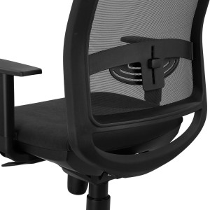 Silla Ergonómica NEPTUNO, Reposacabezas, en Malla y Tela Negra
