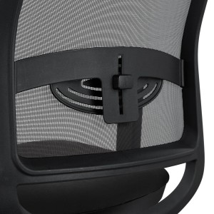Silla Ergonómica NEPTUNO, Reposacabezas, Base Metálica, en Malla y Tela Negra