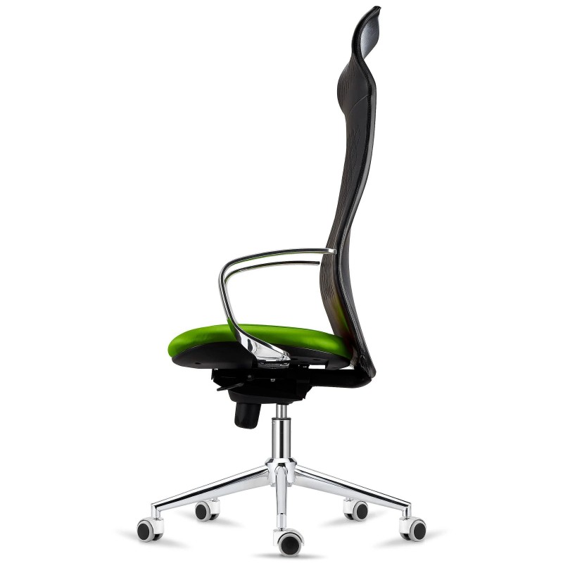 Silla Ergonómica YEDA, Respaldo Alto, en Malla y Tela, Negro