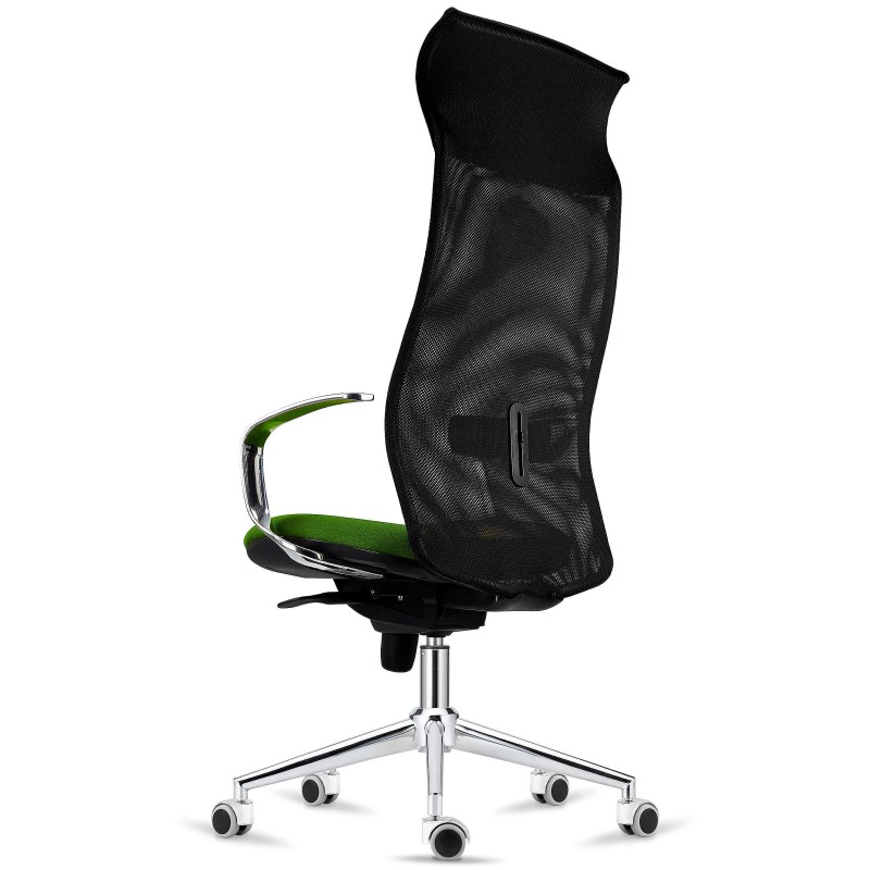 Silla Ergonómica YEDA, Respaldo Alto, en Malla y Tela, Negro