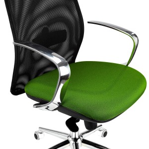 Silla Ergonómica YEDA, Respaldo Alto, en Malla y Tela, Negro