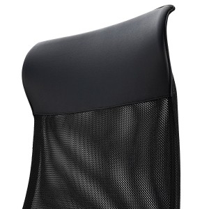 Silla Ergonómica YEDA, Respaldo Alto, en Malla y Tela, Negro