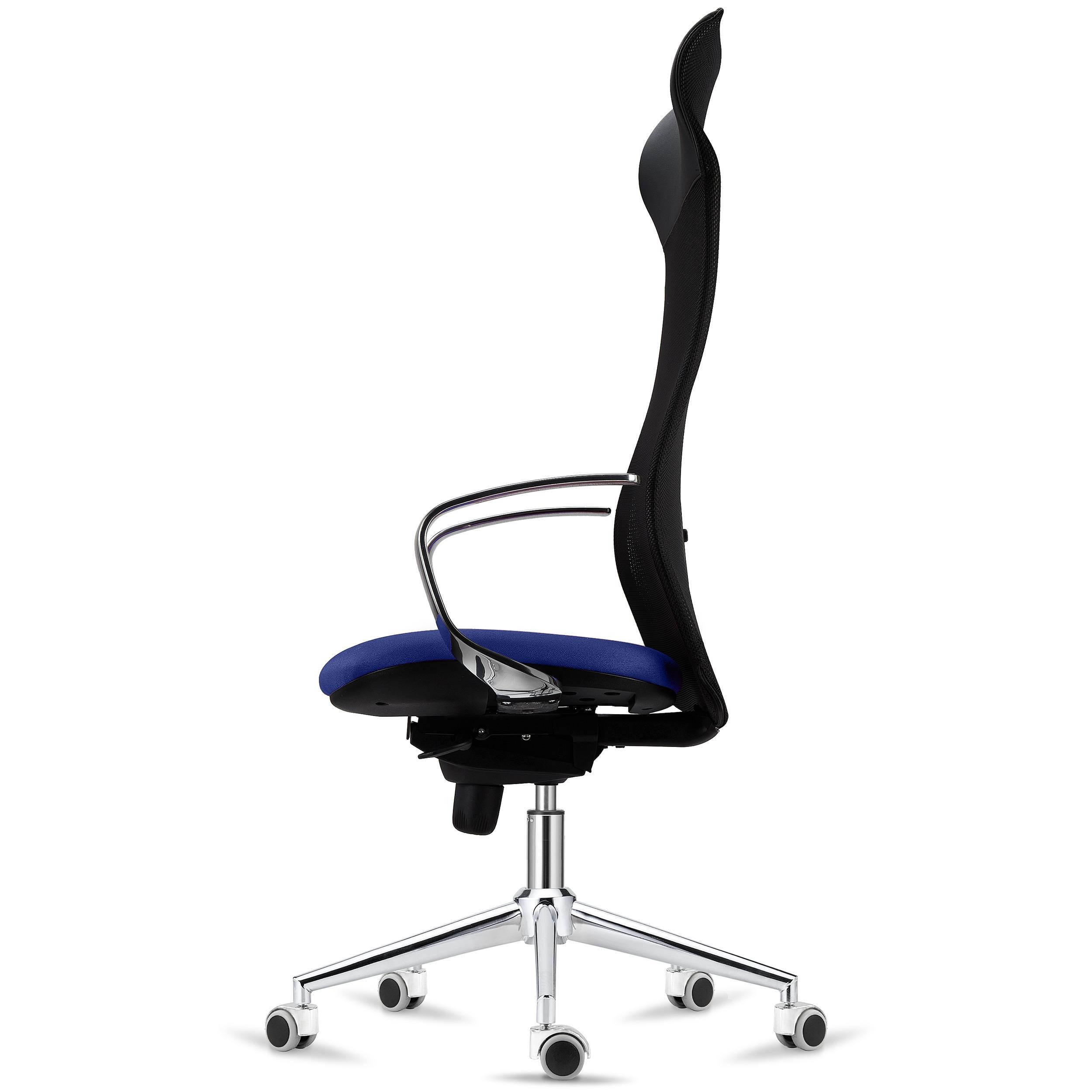 Silla Ergonómica YEDA, Respaldo Alto, Diseño Moderno, Uso 8 Horas, en Malla y Tela, Negro