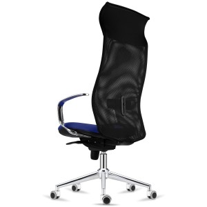 Silla Ergonómica YEDA, Respaldo Alto, en Malla y Tela, Negro