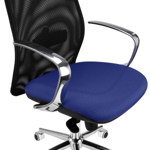 Silla Ergonómica YEDA, Respaldo Alto, en Malla y Tela, Negro
